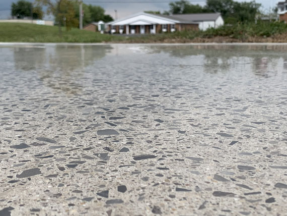 concrete polishing color flakes